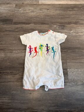 Baker by Ted Baker Kids One-Piece Romper with Colorful Lizard Applique - White